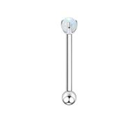 Piercing Helix Argent Femme, 1pcs 16G Titane Bijoux pour Femmes Hommes Clous de Piercing Nez avec des opales blanches colorées, 1.2x14mmx3mm