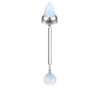 Piercing Helix Argent Femme, 1pcs 16G Titane Piercing Nez Septum Tige Segment Cartlidge Helix Daith Conch Bijoux avec opale blanche ronde et conique - 3 mm, 1.2x20mmxM0.9