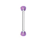 Piercing Helix Titane, 1pcs 16G Labret Levre Helix Cartilage Piercing Nez avec de l'opale violette, Argent, 1.2x14mmx3mm