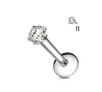 Piercing labret carré contour levre monroe medusa madona bouche strass blanc embout broche vissable bijou piercings cyber bites dahlia bijoux shark inoxydable, décalé centré superieur inferieur