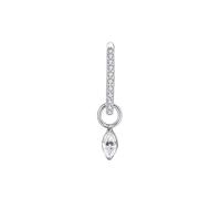 Piercing Narine Titane, 1pcs 16G Piercing Helix Septum Anneau Bijoux Femme Bague Éternité avec pendentif en zircon cubique taille marquise, Style 3-Argent, 1.2x10mm