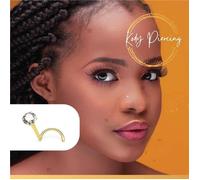 Piercing Nez KODY PIERCING Or 14 Carats Zircon Cubique 2mm Tige Courbée - Élégance Poétique et Légèreté Absolue