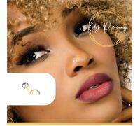 Piercing Nez KODY PIERCING Or 18 Carats Zircon 2,5 mm Tige Courbée - Pureté Lumineuse et Raffinement Intemporel