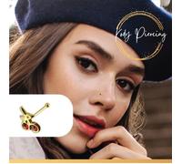 Piercing Nez Stud KODY PIERCING Or 14 Carats Motif Cerises Zircon Rouge 6 mm - Douceur Fruitée et Éclat Intemporel