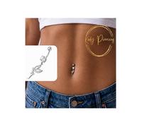 Piercing Nombril Argent 925 Fée Pendante Aile Pavée Zircon Blanc - Grâce Souveraine et Pureté Cristalline