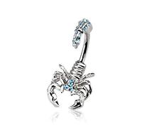 Piercing Nombril Ventre Boule Scorpion Bijoux Acier Chirurgical Inoxydable Anti Allergique Banane Barbell SCORPIO Bleu LOVEPIERCING