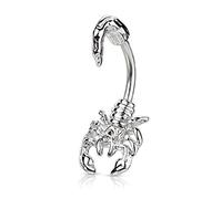 Piercing Nombril Ventre Boule Scorpion Bijoux Acier Chirurgical Inoxydable Anti Allergique Banane Barbell SCORPIO Argenté LOVEPIERCING