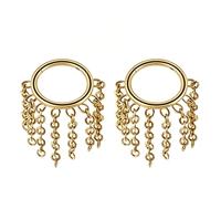Piercing Oreille Acier Inoxydable Doré, 2pcs 16G Piercing Helix Septum Anneau Bijoux Femme Pompons à chaînette, Style 2-Or, 1.2x8mm