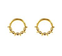 Piercing Oreille Acier Inoxydable Doré, 2pcs 16G Piercing Nez Septum Anneau Segment Cartlidge Helix Daith Conch Bijoux avec cône, Style 2-Or, 1.2x8mm