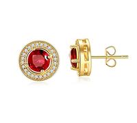 Piercing Oreille Plaqué Or, Boucle D'Oreille Cartilage Or Rouge Tour D'Éternité Cadeau Saint Valentin 11x18mm