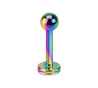 Piercing tige pour lèvre, oreille, labret, oreille, tragus, hélix, plaque Madonna avec boule filetée femelle 1,2 mm x 8 mm x 3 mm