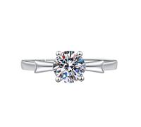 Piercing Trucs Bagues Light Fashion High Sense Without Fading Mosan Ring Classeur Bijoux Bagues (Silver, One Size)