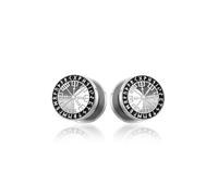 PiercingJak 1 paire de jauges d'oreille tunnels nordiques viking en forme de casque d'oreille en acier inoxydable hypoallergénique pour homme et femme, 0G, Acier inoxydable, Pas de gemme