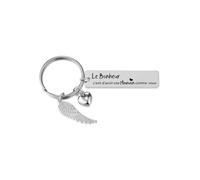 PiercingJak Cadeau Fête de Père/Mère, Porte Clefs avec Gravure 'Le Bonheur c'est d'avoir un Papa/Maman comme vous Meilleur Maman Papa Porte Clé Acier Inoxydable Homme Femme (pour Maman)