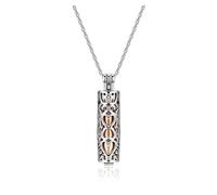 PiercingJak Collier funéraire pour cendres avec pendentif cylindrique en forme de fleur creux en acier inoxydable pour femme, homme, animal domestique