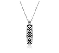PiercingJak Collier urne funéraire pour cendres avec fiole cylindrique en forme de fleur creuse en acier inoxydable pour femme, homme, animal domestique