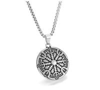 PiercingJak Collier viking Viking Heaume de Awe pour homme Valknut Odin Raven boussole Collier Talisman Amulette Bijoux en acier inoxydable Protection des runes Viking Bijoux
