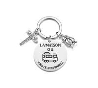 PiercingJak Porte-Clés Camping Voiture Maison en Acier Inoxydable - Idéal pour Camping, Caravane et Cadeaux Originaux Porte Clef Créatif Homme Femme
