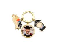 PiercingJak Porte-clés de Graduation Photo Personnnalisable Porte Clef Remise de Diplôme avec Pendentif Class of 2025 Inspirant et Félicitations Cadeaux de Fin d'Études pour Fille Garçons (Garçon)
