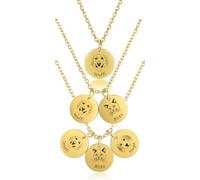 PiercingJak Unisexe Collier Personnalisé Portrait de Chien Chat Or 2 Tags