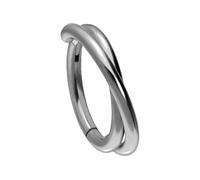 PIERCINGLINE Anneau segmenté en titane - 2 anneaux croisés - Piercing d'oreille, tragus, hélix, conch daith - Choix de couleurs et de tailles, 12 mm Innendurchmesser, Titane (grade 23)