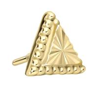 PIERCINGLINE Embout à vis en or 14 carats avec filetage de 0,8 mm - Triangle + motif - Sans piercing labret - Couleur au choix, or 14 carats (585)