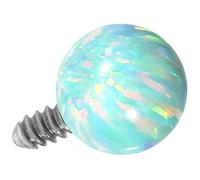 PIERCINGLINE Embout à visser en titane avec filetage extérieur de 0,9 mm - Boule opale synthétique - Embout de rechange pour piercing - Choix de couleurs, Titane Opale créée