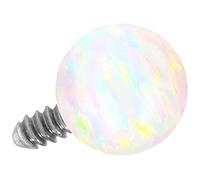 PIERCINGLINE Embout à visser en titane avec filetage extérieur de 0,9 mm - Boule opale synthétique - Embout de rechange pour piercing - Choix de couleurs, Titane Opale créée