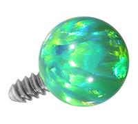 PIERCINGLINE Embout à visser en titane avec filetage extérieur de 0,9 mm - Boule opale synthétique - Embout de rechange pour piercing - Choix de couleurs, Titane Opale créée