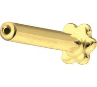 PIERCINGLINE Labret en or 14 ou 18 carats avec motif fleur push-fit sans embout pour oreille, conch, tragus, lèvre, nez Medusa, 1,2 mm Stabstärke / 5 mm Stablänge