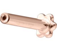 PIERCINGLINE Labret en or 14 ou 18 carats avec motif fleur push-fit sans embout pour oreille, conch, tragus, lèvre, nez Medusa, 1,2 mm Stabstärke / 5 mm Stablänge