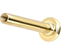 PIERCINGLINE Labret en or 14 ou 18 carats - Filetage intérieur sans embout - Pour oreille, conch, tragus, lèvre, nez, Medusa - Couleur et taille au choix, 1,2 mm Stabstärke / 7 mm Stablänge