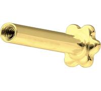 PIERCINGLINE Labret en or 14 ou 18 carats - Filetage intérieur sans embout - Pour oreille, conch, tragus, lèvre, nez et Medusa - Couleur et taille au choix, 1,2 mm Stabstärke / 8 mm Stablänge