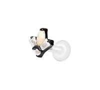 PIERCINGLINE Labret en PTFE avec filetage intérieur + embout en titane - Couleur or rose, transparent, noir, or, blanc, argenté, Stablänge: 5mm | Stabstärke: 1,2mm, Titane PTFE, Cristal