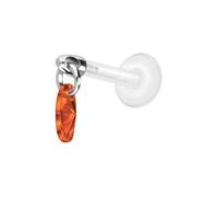 PIERCINGLINE Labret en PTFE avec filetage intérieur + embout en titane Crystal Loval - Couleur or rose, transparent, noir, or, argent, Stablänge: 8mm | Stabstärke: 1,2mm, PTFE, titane, Cristal