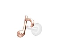 PIERCINGLINE Labret en PTFE avec filetage intérieur + embout en titane, note de huitième - Couleur or rose, transparent, noir, or, argent, Stablänge: 5mm | Stabstärke: 1,2mm, Titane PTFE, Sans