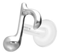 PIERCINGLINE Labret en PTFE avec filetage intérieur + embout en titane, note de huitième - Couleur or rose, transparent, noir, or, argent, Stablänge: 7mm | Stabstärke: 1,6mm, Titane PTFE, Sans