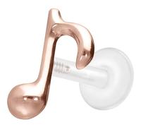PIERCINGLINE Labret en PTFE avec filetage intérieur + embout en titane, note de huitième - Couleur or rose, transparent, noir, or, argent, Stablänge: 7mm | Stabstärke: 1,6mm, Titane PTFE, Sans