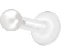 PIERCINGLINE Labret en PTFE avec filetage intérieur en titane - Perles synthétiques - Pour lèvre, nez, oreille, hélix, tragus, médusa, couleur et taille au choix, Titane Fausse perle PTFE titane Perle