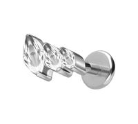 PIERCINGLINE Labret en titane avec 3 gouttes de cristal serties de strass - Couleur or rose, noir, or, argent, Stablänge: 10mm | Stabstärke: 1mm, Titane, Cristal