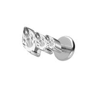 PIERCINGLINE Labret en titane avec 3 gouttes de cristal serties de strass - Couleur or rose, noir, or, argent, Stablänge: 7mm | Stabstärke: 1,2mm, Titane, Cristal