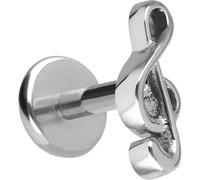PIERCINGLINE Labret en titane avec e violon Push Fit - Doré, argenté, Stablänge: 8mm | Stabstärke: 1mm, Titane, Sans