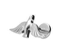 PIERCINGLINE Labret en titane avec filetage intérieur - Colombe - Couleur or rose, noir, or, argent, Stablänge: 6mm | Stabstärke: 1,2mm, Titane, Sans