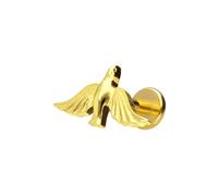 PIERCINGLINE Labret en titane avec filetage intérieur - Colombe - Couleur or rose, noir, or, argent, Stablänge: 6mm | Stabstärke: 1,6mm, Titane, Sans