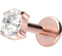 PIERCINGLINE Labret en titane avec filetage intérieur de 0,9 mm, cristal incrusté, 1,2 mm Stabstärke / 6 mm Stablänge, Titane