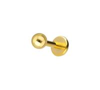 PIERCINGLINE Labret en titane avec filetage intérieur + embout en argent 925 Moissanite - Doré et argenté, Länge: 8mm + Stärke: 1,2mm + Kugel: 3mm, titane, argent, Moissanite