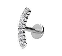 PIERCINGLINE Labret en titane avec filetage intérieur + embout en titane - Piercing pour lèvre - Nez oreille - Helix tragus Medusa - Couleur et taille au choix, Titane