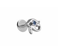 PIERCINGLINE Labret en titane avec filetage intérieur Œil de Horus - Doré et argenté, Stablänge: 10mm | Stabstärke: 1,6mm, Titane, Cristal