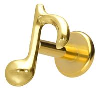 PIERCINGLINE Labret en titane avec filetage intérieur, note de huitième - Couleur or rose, noir, or, argent, Stablänge: 6mm | Stabstärke: 1,2mm, Titane, Sans
