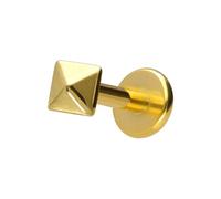 PIERCINGLINE Labret en titane avec filetage intérieur Pyramide - Couleur or rose, noir, or, argent, Stablänge: 8mm | Stabstärke: 1,2mm, Titane, Sans